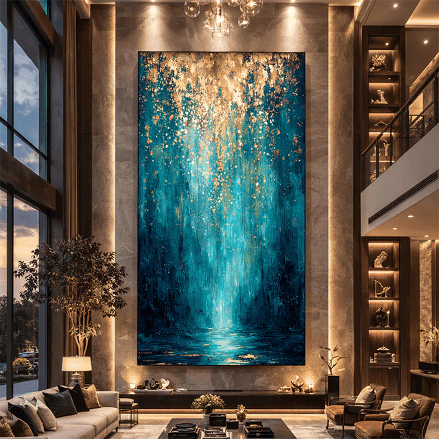 Handmade Modern Abstract Oil Painting Luxury Landscape Canvas Wall Art Painting for Home Decor for Living Room