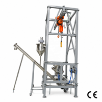 DZJX Déchargeur automatique de big-bags, station de vidage FIBC, déballageur de sacs de 1 tonne en acier inoxydable sans poussière avec PLC
