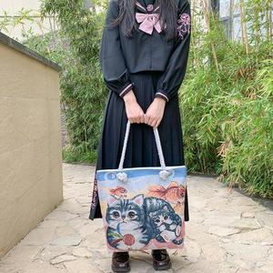 <span class=keywords><strong>Sac</strong></span> fourre-tout d'été en toile vintage bohème à fleurs tropicales pour femmes, grande capacité, réutilisable - Product Image 5