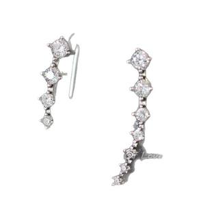 Boucles d'oreilles Beidou Seven Star en zircon avec sertissage clos, alliage de zinc, luxe léger, haute qualité, tendance, design chenille pour soirée - Product Image 2