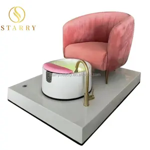 Juego de silla eléctrica para pedicura, masaje de pies, color rosa, azul y gris