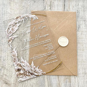 Cartes d'invitation de mariage écologiques faites à la main, cartes de fête d'anniversaire/diplôme, cartes cadeaux en papier personnalisées, cartes de visite avec enveloppe - Product Image 1