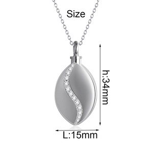 火葬記念品ジュエリー火葬壷ペットの灰のためのクリスタル付きネックレス - Product Image 4