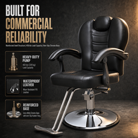 Fauteuil de barbier inclinable et réglable en hauteur avec un design minimaliste moderne pour les meubles de salon commerciaux