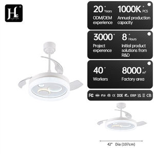 Ventilateur de plafond à LED haute luminosité, 4 pales, moteur CC 6 vitesses, télécommande, design moderne, salon, salle à manger, chambre à coucher, corps en fer - Product Image 5