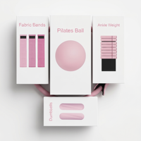 Ensemble de Pilates personnalisé avec logo, incluant anneau, ballon et bandes d'entraînement, pour marques e-commerce, fitness à domicile et vente au détail