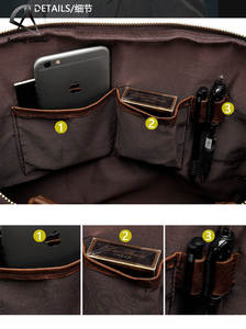 Bolso bandolera de cuero genuino de vaca Andong, estilo retro europeo, para hombre, maletín para portátil de 13 pulgadas, bolso cruzado, bolso de negocios. - Product Image 6
