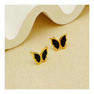 Pendientes de mariposa de plata esterlina con vídeo e imagen <span class=keywords><strong>gratis</strong></span> pendientes de temperamento de concha madre simples de lujo de plata esterlina - Product Image 2