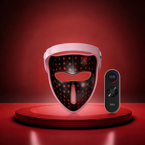Masque facial LED 3D rechargeable avec logo personnalisé, 3 couleurs, silicone, 460 nm, 850 nm, luminothérapie LED, masque facial LED avec commande vocale - Product Image 2