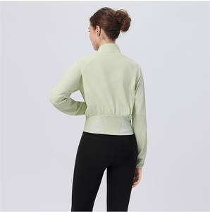 Chaqueta de Yoga de <span class=keywords><strong>tenis</strong></span> para <span class=keywords><strong>mujer</strong></span>, chaqueta ligera para correr, chaqueta informal a la moda, ajustada, de manga larga, con logotipo personalizado, ropa de Yoga - Product Image 2