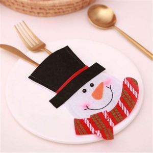 Santa Reindeer <b>Christmas</b> New Year Eco-Friendly Non-Woven Fabrics Pocket Fork Knife Cover Cutlery Holder Bag Home Decoration - Product Image 5