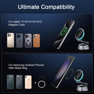 360 Có Thể Điều Chỉnh Chân Không Từ Hút Cup Không Dây Sạc Xe Hơi Người Giữ Điện Thoại 15W Loại C Cổng ABS Chất Liệu Có Thể Điều Chỉnh Đứng Cho - Product Image 5