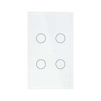 Interruptor de Luz Táctil Inteligente WiFi para EE. UU., 1, 2, 3 o 4 Botones, Con o Sin Neutro, Panel de Vidrio, Control Remoto por App, Voz Alexa Google, 2000W para Hogar y Oficina