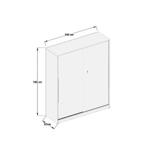 Armadio scorrevole moderno AekaOnline Sonoma bianco con cassetti convertibili, autoportante, grande capacità, per camera da letto, prodotto in Turchia - Product Image 4