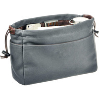 Sac à main en toile gris robuste, léger, grande capacité, indispensable, avec plusieurs poches, pour organiser votre sac.