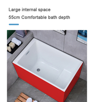 Mini bain à remous intérieur de 39 pouces avec drain à pédale, baignoire carrée en acrylique à bas prix