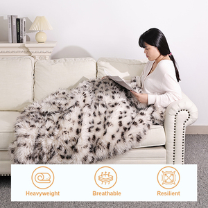 Manta de Piel Sintética Gruesa para Sofá, Manta de Felpa Minky Cálida y Suave de Doble Cara con Efecto Fruncido para Dormitorio - Product Image 2