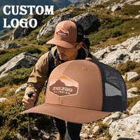 Gorra Unisex para Adultos, Talla Única, con Parches Bordados Duraderos, Tejido de Secado Rápido, Costuras en Contraste, Malla, Estilo Camionero