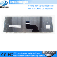 Keyboard Laptop untuk MSI CX640 CX640-851X A6400 CR640 MS-16Y1 Keyboard US Hitam