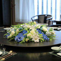 Décoration florale artificielle pour table de restaurant, centre de table circulaire haut de gamme pour salle privée d'hôtel, fausse composition florale