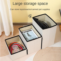 Escabeau pliable écologique pour animaux de compagnie, escalier pour chien à 3 niveaux avec tiroir de rangement, marches d'escalade légères et portables pour chat, pour meubles