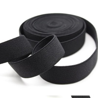 Bande Web élastique tressée en tricot doux noir 100% polyester écologique pour la couture d'accessoires de vêtement