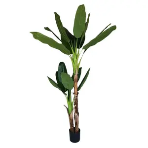 Wholesale high quality green plant faux banana tree bonsai 200cm 18leaves indoor decoration artificial trees