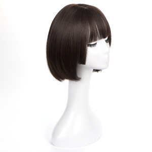 วิกผมบ๊อบสำหรับผู้หญิง ยี่ห้อในประเทศ ยาว 30 ซม. สีน้ำตาลเข้ม เส้นใยสังเคราะห์คาเนคาลอน ทรงผมธรรมชาติ แบบสั้นตรง - Product Image 1