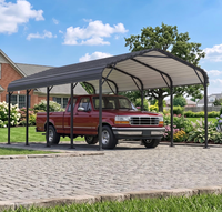 Abri de voiture en métal 10x20 pieds, abri de garage robuste en acier galvanisé