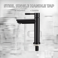 Robinet de salle de bain monocommande moderne sans contact en acier inoxydable 304, à montage sur plan en céramique, 1 trou, pour eau froide, en gros