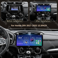Lecteur DVD de voiture 12,3 pouces Android pour Honda CRV 2017-2022, écran radio, système multimédia de voiture, écran stéréo, navigation automobile Android
