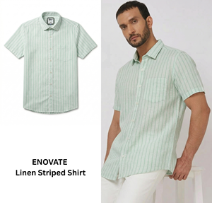 Camisa de Lino a Rayas para Hombre, Corte Slim, Transpirable, para Verano, Manga Larga, Calidad de Exportación, Venta al Por Mayor - Product Image 1