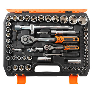 Set Perkakas Soket Kunci Pas 108-Piece Langsung dari Pabrik dengan Ukuran Drive 1/4 & 1/2 Inci dan Kotak Penyimpanan Plastik - Product Image 3
