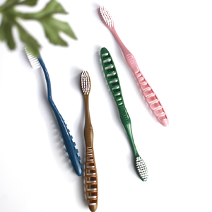 Brosse à dents en plastique rétro, Logo personnalisé, bon marché, en paille de blé, pour adulte, voyage - Product Image 2