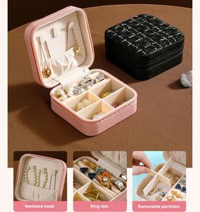 Boîte de rangement élégante pour bijoux de voyage, vente en gros, étui portable pour femmes pour boucles d'oreilles, bagues et colliers - Product Image 3