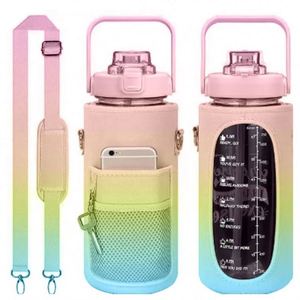 Bouteille d'eau de sport motivante en plastique de 2 L avec marqueur de temps, grande capacité, pour l'été, l'extérieur, la gym et le fitness - Vente en gros - Product Image 5