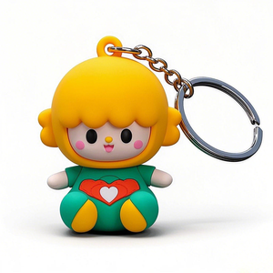 Usine nouvelle mode Anime porte-clés 3D Carton en plastique PVC souple Figurine personnalisée porte-clés - Product Image 1