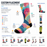 Chaussettes longues de sport personnalisées OEM, sans couture, respirantes, à séchage rapide, absorbant la transpiration, résistantes aux déchirures, imprimées, pour l'automne