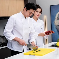 Veste de Chef Professionnelle Unisexe OEM, Design Moderne, Uniforme de Cuisine en Coton pour Hôtel, Restaurant, Bar, Manches Courtes ou Longues, Tissée