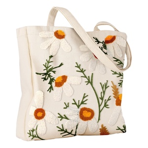 Sac fourre-tout en toile de coton réutilisable, écologique, avec logo personnalisé brodé, motif mignon, pour les courses, le travail, les livres, les cadeaux - Product Image 6