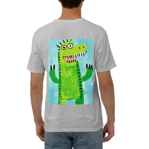 Camiseta deportiva de manga corta peinada de algodón orgánico 100% para hombre, Camisetas estampadas de gran tamaño con patrón sólido de 220 gramos de peso - Product Image 1