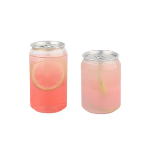 Lata de Plástico PET OEM a Bajo Precio, Lata de Plástico Transparente para Bebidas, Botella para Refresco con Tapa de Aluminio para Jugo de Fresa, Kiwi, Naranja - Product Image 5