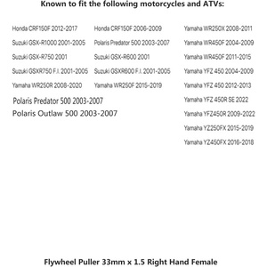 Extractor de estator magnético y volante M33 x 1.5 RH hembra para Honda, <span class=keywords><strong>Suzuki</strong></span>, Yamaha, Polaris, ATV, moto de cross y scooter - Product Image 2