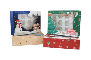 Thiết Kế Mới 2 4 6 12 Lỗ Giáng Sinh Chủ Đề Cupcake Gói Quà Tặng Hộp Nguồn Cung Cấp Bên Bánh Bao Bì Hộp Giấy - Product Image 5