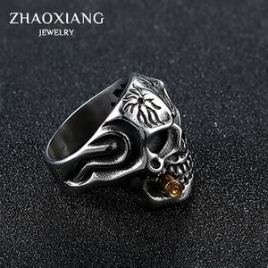 Bague Crâne en Acier Inoxydable pour Hommes, Bijoux Punk, Accessoires de Doigt, Style Hip Hop, Cadeaux Tendance - Product Image 5