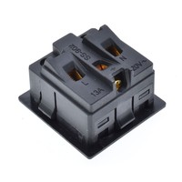 Prise de courant CA multifonction pour serveur IA GPU avec porte de sécurité, noire, 13A 250V, connexion sans soudure, vis de verrouillage, prises UK AU US EU