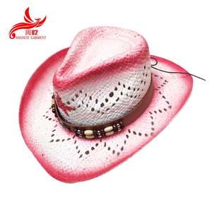 Chapeau de cowboy personnalisé blanc décoré de perles en papier écologiques roses pour l'été, idéal pour les fêtes et un usage quotidien - Product Image 4