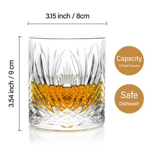 Juego de Vasos de Whisky con Diseño de Rayos de Sol de Lujo, Vaso de 10 oz y Vaso Highball de 12 oz, Cristalería Premium para Cócteles de Bourbon - Product Image 5