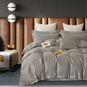 Luxe gewassen katoenen dekbedovertrekset op maat bedrukt, eenvoudig geweven, 200TC, milieuvriendelijk, geschikt voor alle seizoenen, beddengoedontwerpen voor thuis - Product Image 5