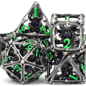 7pcs kim loại Hollow Quái Vật 3D nạp xúc xắc RPG quyết định xúc xắc - Product Image 2